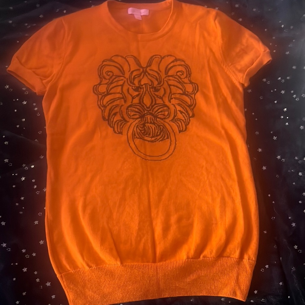 Lilly Pulitzer orange graphic short sleeved top